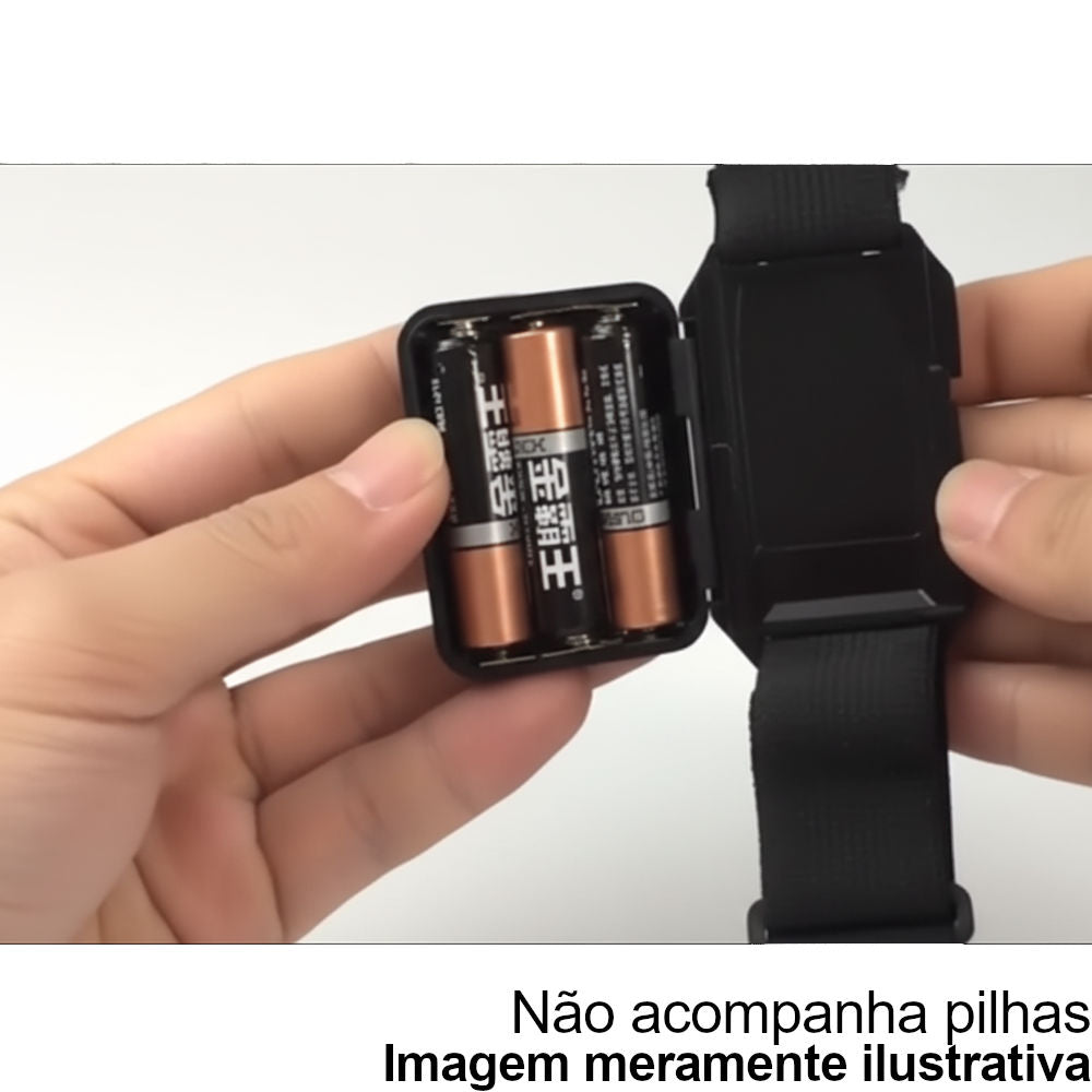 Mini Lanterna Portáti de Cabeça COB ABS para Pesca, Acampamento, Caminhada, Corrida e Escalada - Sem Bateria, Preto
